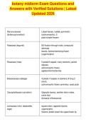 botany midterm Exam Questions and&NewLine;Answers with Verified Solutions &vert; Latest&NewLine;Updated 2026
