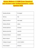 Botany Midterm 3 UVMB Exam Questions&NewLine;and Answers with Verified Solutions &vert; Latest&NewLine;Updated 2026