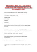 Electrolysis IBEC and Laser STATE BOARD Practice Questions with Correct Answers 2026-2027