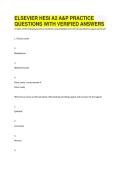 ELSEVIER HESI A2 A&P PRACTICE QUESTIONS WITH VERIFIED ANSWERS