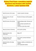 Botany Final Exam- cumulative material&NewLine;Questions and Answers with Verified&NewLine;Solutions &vert; Latest Updated 2026