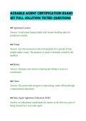 ACEABLE AGENT CERTIFICATION EXAMS&NewLine;SET FULL SOLUTION TESTED QUESTIONS