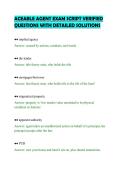 ACEABLE AGENT EXAM SCRIPT VERIFIED&NewLine;QUESTIONS WITH DETAILED SOLUTIONS