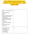 Botany Midterm Exam Questions and&NewLine;Answers with Verified Solutions &vert; Latest&NewLine;Updated 2026
