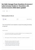 ServSafe Manager Exam Questions & Answers &vert; Latest Already Graded A&plus; &vert;Questions with Correct Answers 2026 latest update&excl;&excl;