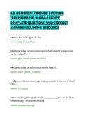 ACI CONCRETE STRENGTH TESTING&NewLine;TECHNICIAN CP 19 EXAM SCRIPT&NewLine;COMPLETE QUESTIONS AND CORRECT&NewLine;ANSWERS LEARNING RESOURCE