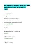 ACS BIOCHEMISTRY FULL QUESTIONS AND&NewLine;CORRECT ANSWERS VERIFIED STUDY&NewLine;PACK