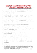 EMS 131&semi; EXAM 1 QUESTIONS WITH CORRECT ANSWERS 2026-2027