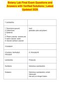 Botany Lab Final Exam Questions and&NewLine;Answers with Verified Solutions &vert; Latest&NewLine;Updated 2026
