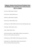 Endeavor Systems Aircraft General Workbook Exam with Multiple Choice Questions and Verified Answers 100&percnt; A&plus; Graded&NewLine;