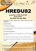 HREDU82 Assignment 2 CURRICULUM &lpar;COMPLETE ANSWERS&rpar; 2026 - DUE June 2026