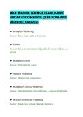 AICE MARINE SCIENCE EXAM SCRIPT&NewLine;UPDATED COMPLETE QUESTIONS AND&NewLine;VERIFIED ANSWERS&NewLine;