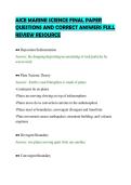 AICE MARINE SCIENCE FINAL PAPER&NewLine;QUESTIONS AND CORRECT ANSWERS FULL&NewLine;REVIEW RESOURCE