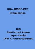 2026 ARSOF-CCC Examination Questions and Answers &vert; Comprehensive Study Guide & Practice Test PDF