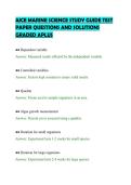 AICE MARINE SCIENCE STUDY GUIDE TEST&NewLine;PAPER QUESTIONS AND SOLUTIONS&NewLine;GRADED APLUS