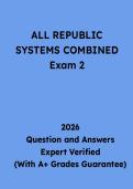 All Republic Systems Combined Exam 2 Questions and Answers &vert; Comprehensive Study Guide & Practice Test PDF 2026