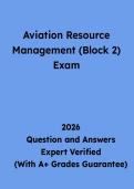 Aviation Resource Management &lpar;Block 2&rpar; Exam Questions and Answers &vert; Study Guide & Practice Test PDF 2026