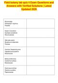 Field botany lab quiz 4 Exam Questions and&NewLine;Answers with Verified Solutions &vert; Latest&NewLine;Updated 2026
