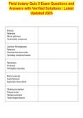 Field botany lab quiz 4 Exam Questions and&NewLine;Answers with Verified Solutions &vert; Latest&NewLine;Updated 2026
