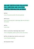 AKA MIP CERTIFICATION EVALUATION&NewLine;FULL QUESTIONS AND SOLUTIONS&NewLine;VERIFIED PREPARATION MATERIAL