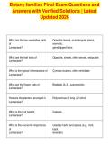 Botany families Final Exam Questions and&NewLine;Answers with Verified Solutions &vert; Latest&NewLine;Updated 2026
