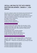 CRITICAL CARE PRACTICE TEST WITH VERIFIED QUESTIONS AND ANSWERS &vert; GRADED A&plus; &vert; 2026 VERSION