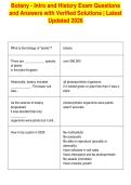 Botany - Intro and History Exam Questions&NewLine;and Answers with Verified Solutions &vert; Latest&NewLine;Updated 2026&NewLine;