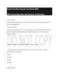 South Carolina Funeral Law Exam 2026&NewLine;200 Practice Questions with Answers & Rationales