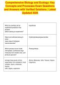 Comprehensive Biology and Ecology&colon; Key&NewLine;Concepts and Processes Exam Questions&NewLine;and Answers with Verified Solutions &vert; Latest&NewLine;Updated 2026