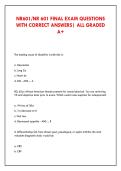 NR601&sol;NR 601 FINAL EXAM QUESTIONS &NewLine;WITH CORRECT ANSWERS&vert; ALL GRADED &NewLine;A&plus;