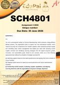 SCH4801 Assignment 2 &lpar;COMPLETE ANSWERS&rpar; 2026 - DUE 30 June 2026