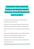 Comprehensive Guide to Regression&comma;&NewLine;Hypotheses&comma; and Statistical Analysis in&NewLine;Social Science Exam 2026 Questions and&NewLine;Answers Graded A&plus;