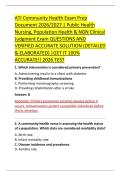 ATI COMMUNITY HEALTH PROCTORED Practice Exam Fall 2026&vert; 250 Most Tested Questions & Verified Answers With Rationales&vert; State Board Practice Exam Graded A&plus;
