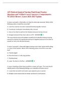 ATI Medical-Surgical Nursing Final Exam Practice Questions and Verified Correct Answers &vert; Comprehensive NCLEX&reg; Review &vert; Latest 2026&ndash;2027 Update A nurse is caring for a client who is to have his chest tube removed&period; Which of the following actions should the