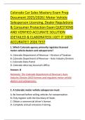 Colorado Car Sales Mastery Exam Prep &NewLine;Document 2025&sol;2026&vert; Motor Vehicle &NewLine;Salesperson Licensing&comma; Dealer Regulations &NewLine;& Consumer Protection Exam QUESTIONS &NewLine;AND VERIFIED ACCURATE SOLUTION &NewLine;&lpar;DETAILED & ELABORATED&rpar; &vert;GET IT 100&percnt; &NewLine;ACCURATE&excl;&excl; 2026 TEST 