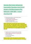 Georgia Real Estate Salesperson &NewLine;Examination Questions And Correct &NewLine;Answers &lpar;Verified Answers&rpar; Plus &NewLine;Rationales 2026 Q&A &vert; Instant &NewLine;Download Pdf 