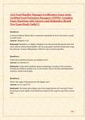 AAA Food Handler Manager Certification Exam 2026 - Certified Food Protection Managers &lpar;CFPM&rpar; - Complete Questions with Answers & Rationales &vert; Brand New Study Guide