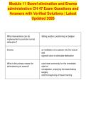 Module 11 Bowel elimination and Enema&NewLine;administration CH 47 Exam Questions and&NewLine;Answers with Verified Solutions &vert; Latest&NewLine;Updated 2026