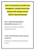 WGU C720 Operations and Supply Chain &NewLine;Management  Complete Practice Exam &NewLine;questions with complete solutions &NewLine;2026&sol;27 instant pdf download