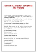NHA PCT PRACTICE TEST 2 QUESTIONS &NewLine;AND ANSWERS