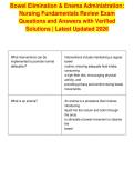 Bowel Elimination & Enema Administration&colon;&NewLine;Nursing Fundamentals Review Exam&NewLine;Questions and Answers with Verified&NewLine;Solutions &vert; Latest Updated 2026