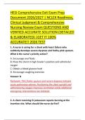 HESI Comprehensive Exit Exam Prep &NewLine;Document 2026&sol;2027 &vert; NCLEX Readiness&comma; &NewLine;Clinical Judgment & Comprehensive &NewLine;Nursing Review Exam QUESTIONS AND &NewLine;VERIFIED ACCURATE SOLUTION &lpar;DETAILED &NewLine;& ELABORATED&rpar; &vert;GET IT 100&percnt; &NewLine;ACCURATE&excl;&excl; 2026 TEST 
