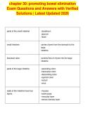 chapter 30&colon; promoting bowel elimination&NewLine;Exam Questions and Answers with Verified&NewLine;Solutions &vert; Latest Updated 2026