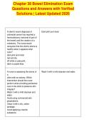 Chapter 38 Bowel Elimination Exam&NewLine;Questions and Answers with Verified&NewLine;Solutions &vert; Latest Updated 2026