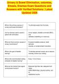 Urinary & Bowel Elimination&comma; ostomies&comma;&NewLine;Emesis&comma; Enemas Exam Questions and&NewLine;Answers with Verified Solutions &vert; Latest&NewLine;Updated 2026