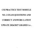 CSI PRACTICE TEST MODULE NO&NewLine;1 QUESTIONS AND CORRECT&NewLine;ANSWERS LATEST UPDATE&NewLine;2026&sol;2027 GRADED A&plus; &period;