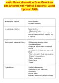 week&colon; Bowel elimination Exam Questions&NewLine;and Answers with Verified Solutions &vert; Latest&NewLine;Updated 2026