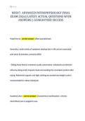 NR507- ADVANCED PATHOPHYSIOLOGY FINAL&NewLine;EXAM 2026&vert;&vert; LATEST ACTUAL QUESTIONS WITH&NewLine;ANSWERS &vert;&vert; GUARANTEED SUCCESS&NewLine;