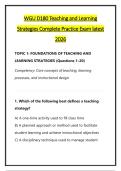 WGU D180 Teaching and Learning &NewLine;Strategies Complete Practice Exam latest &NewLine;2026