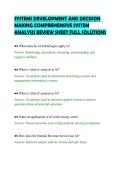 SYSTEMS DEVELOPMENT AND DECISION&NewLine;MAKING COMPREHENSIVE SYSTEM&NewLine;ANALYSIS REVIEW SHEET FULL SOLUTIONS&NewLine;